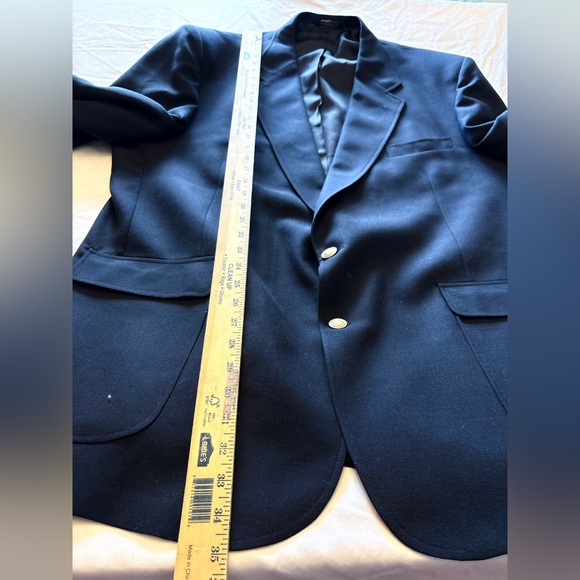 Ellis Clothing Navy Blazer Tailored USA Gold Button Sport Coat - Picture 9 of 12